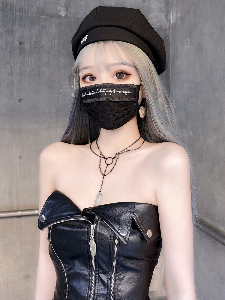 Coffin Pendant Black Necklace