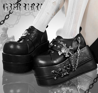 Black Star Hunter Pirates Skull Design Gothic Platforms