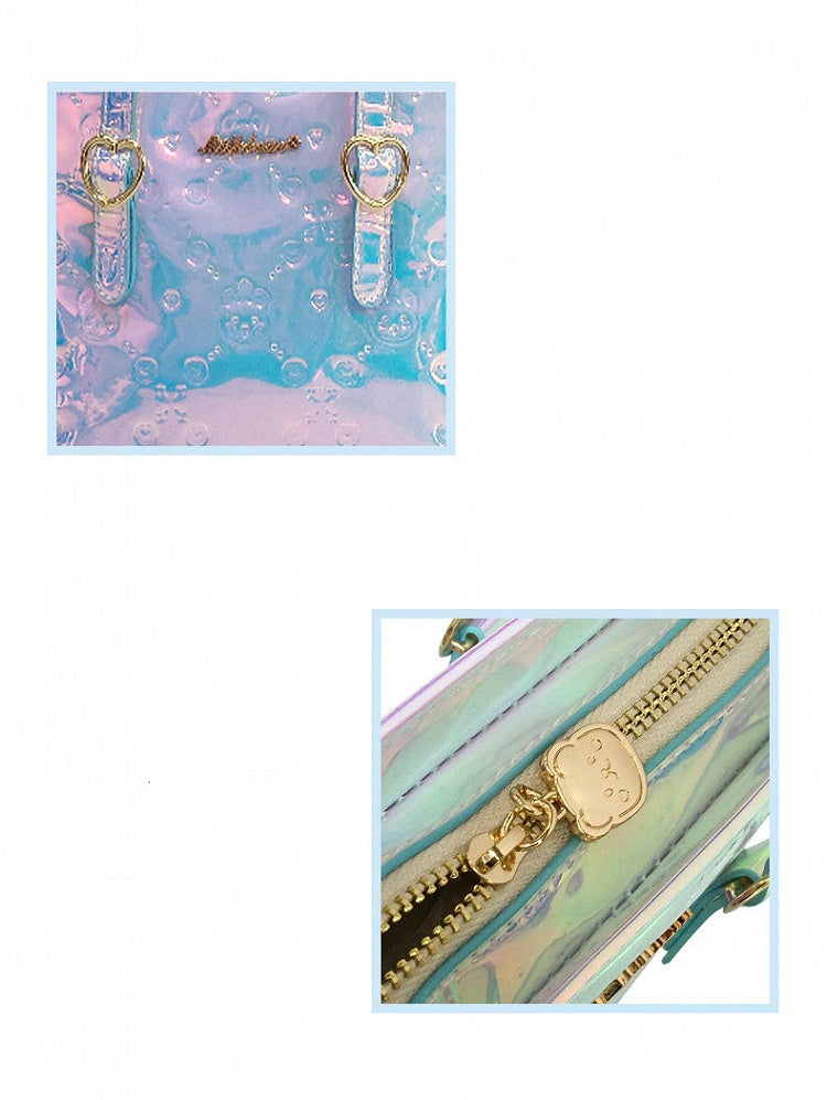 Bear Design Laser Color Changing Tote Bag with Crossbody Strap