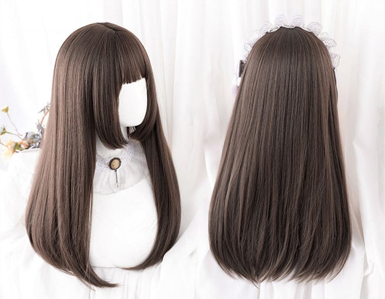 Clearance-Brown Princess Cut Straight Synthetic Wig