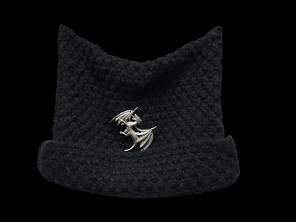 Punk Cat Ear Design Knitted Hat