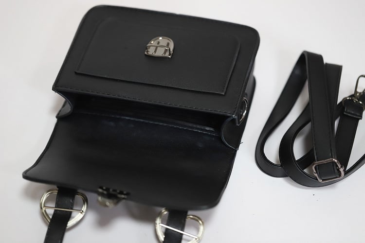 Jirai Kei Black and Pink/Pink Bowknots Fold-over Flap JK Tote Bag