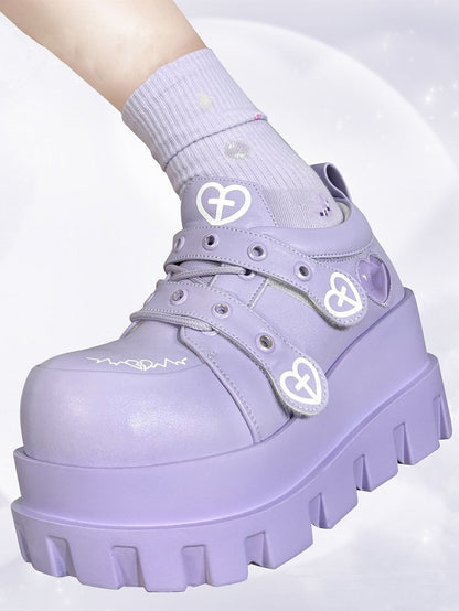 Purple Water Injected Heart Design Platforms