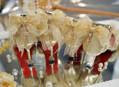 Clearance-Size 37 Song of Dawn Buckle Ankle Strap Gold 8CM Hime Lolita High Heels