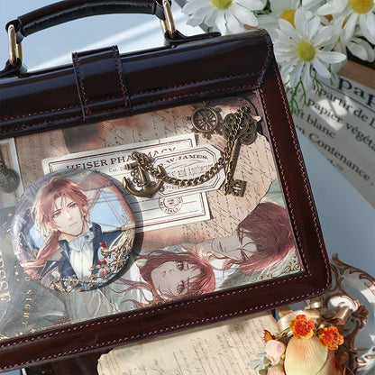 Bat Wings Design Buckle Brown Ita Shoulder Bag