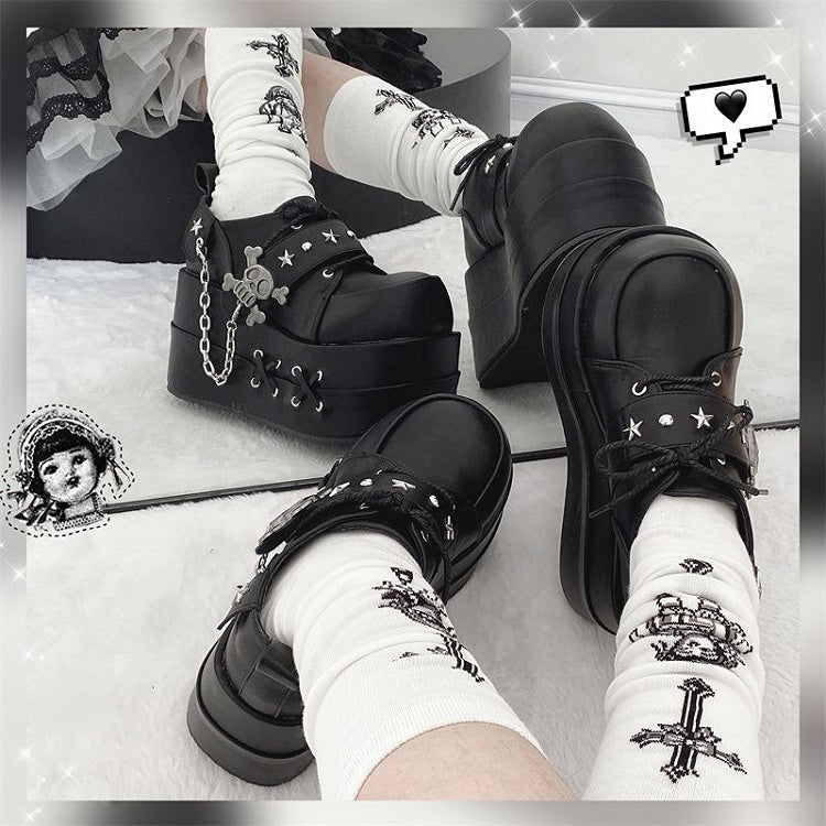 Black Star Hunter Pirates Skull Design Gothic Platforms