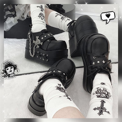 Black Star Hunter Pirates Skull Design Gothic Platforms