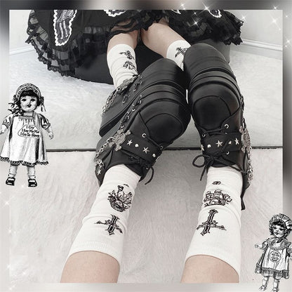 Black Star Hunter Pirates Skull Design Gothic Platforms