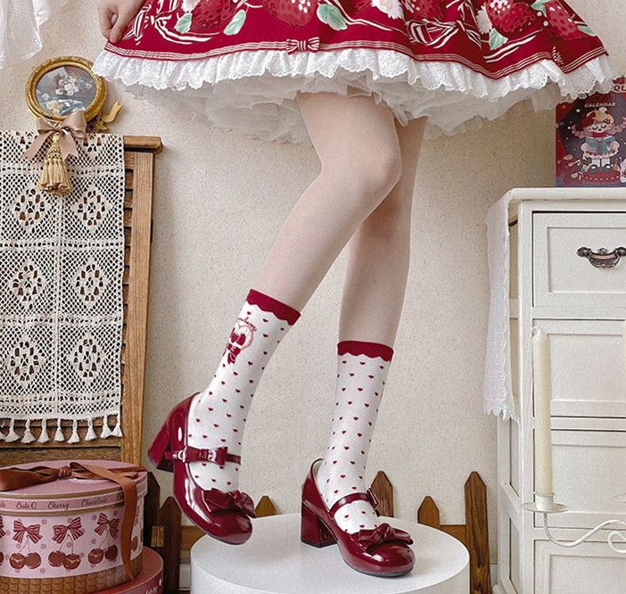 Clearance - Size 34 Bow at Top PU Red Mary Janes Shoes