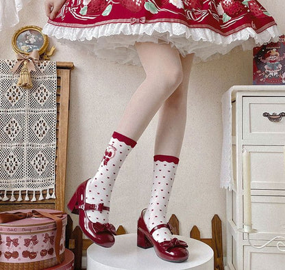 Clearance - Size 34 Bow at Top PU Red Mary Janes Shoes