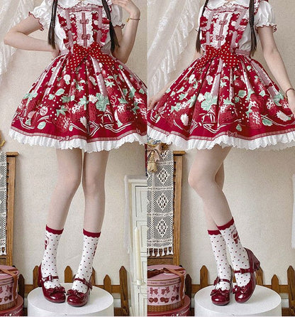 Clearance - Size 34 Bow at Top PU Red Mary Janes Shoes