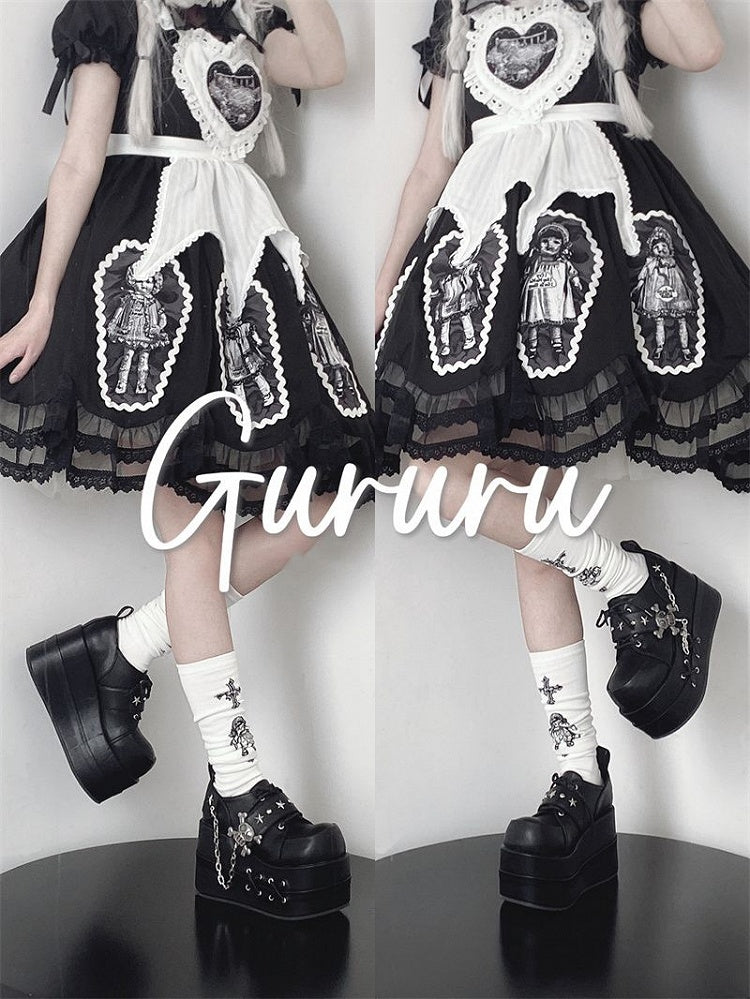 Black Star Hunter Pirates Skull Design Gothic Platforms