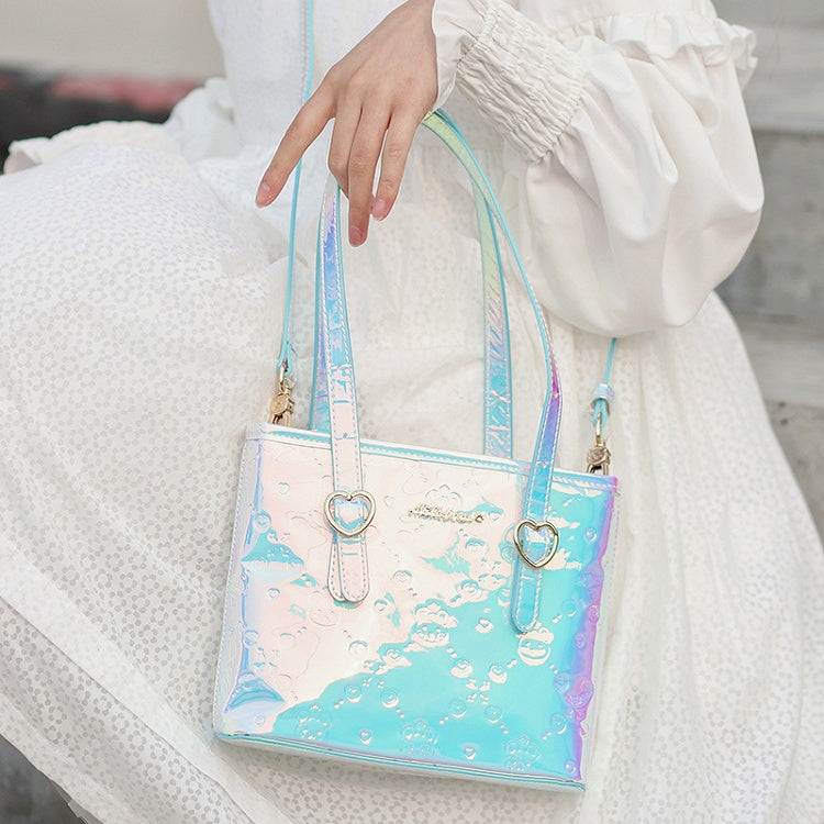 Bear Design Laser Color Changing Tote Bag with Crossbody Strap