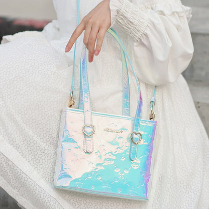 Bear Design Laser Color Changing Tote Bag with Crossbody Strap