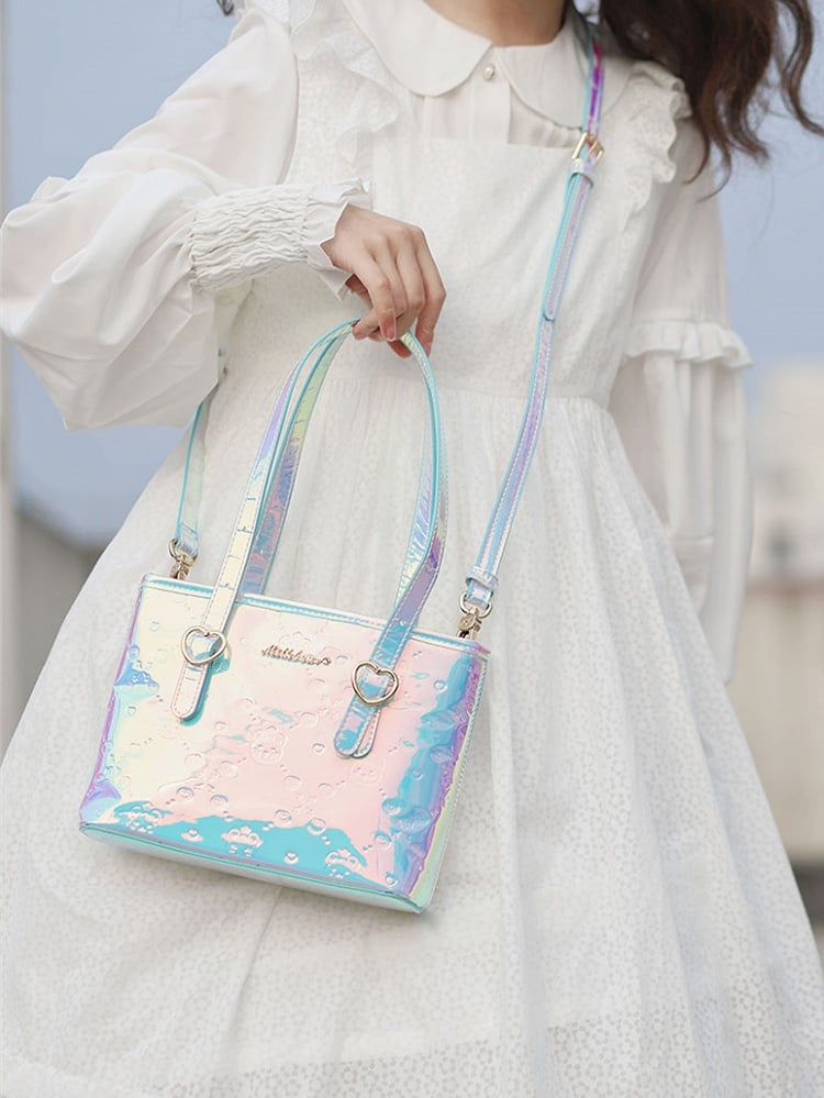 Bear Design Laser Color Changing Tote Bag with Crossbody Strap