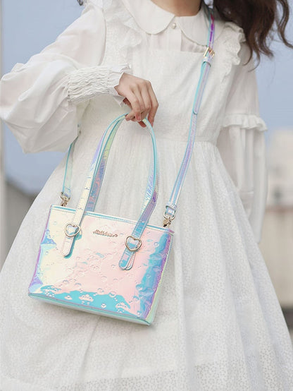 Bear Design Laser Color Changing Tote Bag with Crossbody Strap