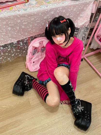 Black Star Hunter Pirates Skull Design Gothic Platforms