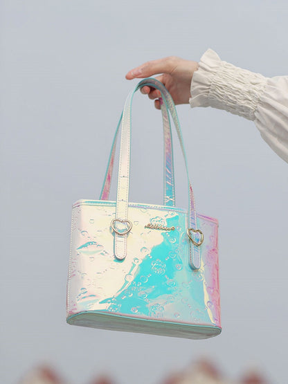 Bear Design Laser Color Changing Tote Bag with Crossbody Strap