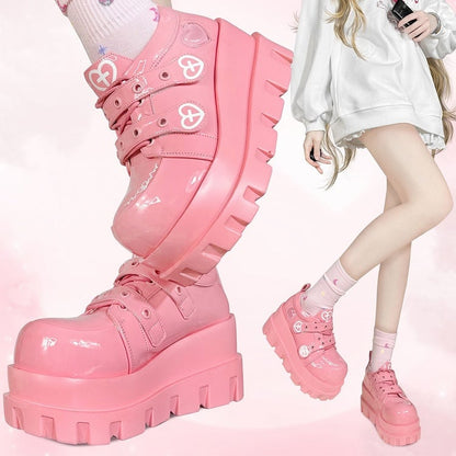 Pink Water Injected Heart Design Platforms