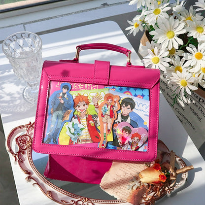 Bat Wings Design Buckle Barbie Pink Ita Shoulder Bag Barbiecore Vibe