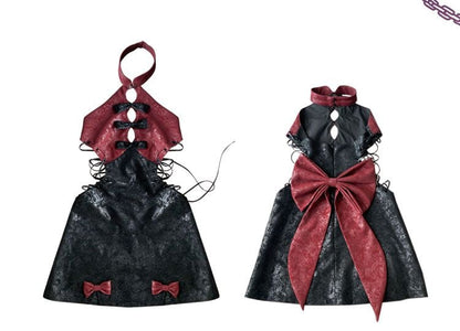 Halter Neck Backless Self-tie Straps Hollow Waist Qipao Dress