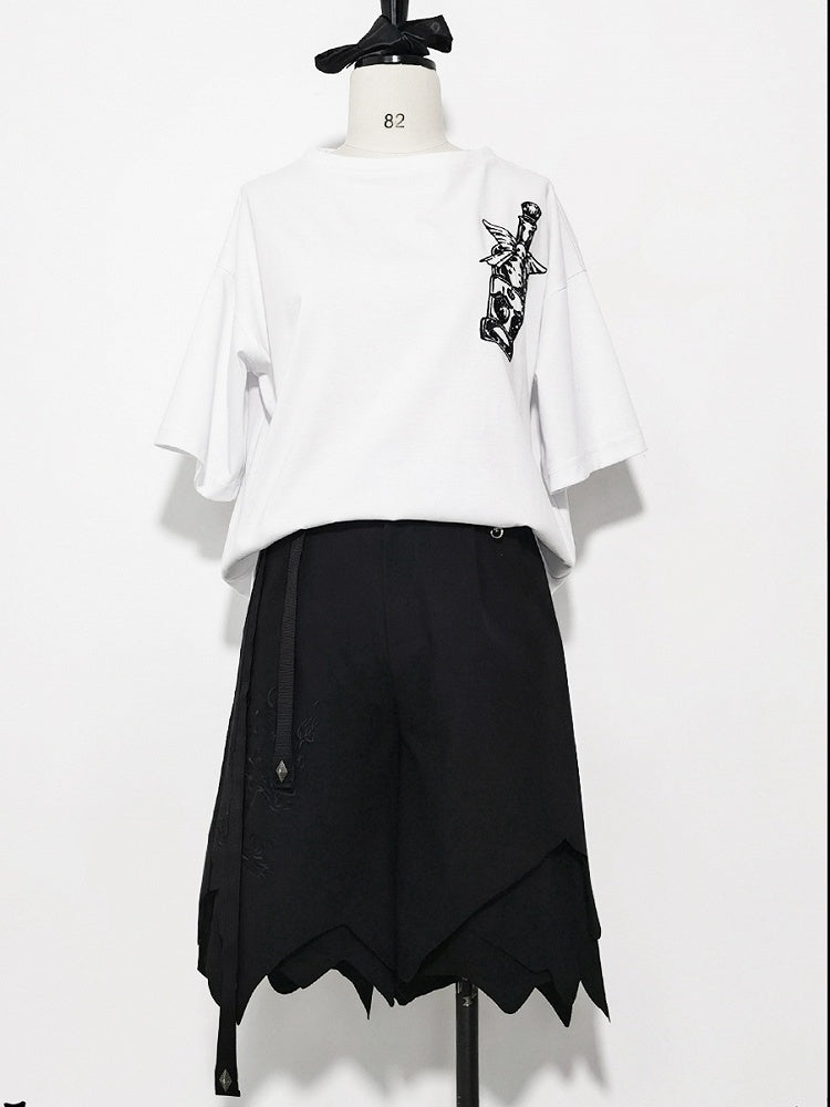 Glimpse Gossip Potion Bottle Embroidery Round Neck T-shirt