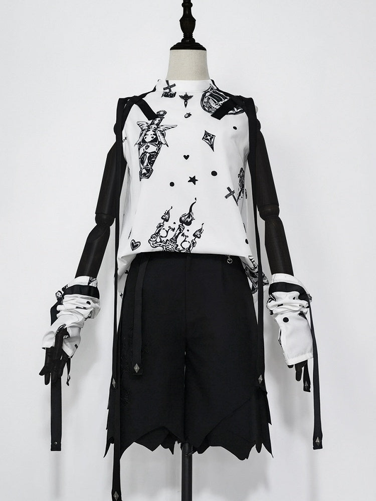 Glimpse Gossip Candlestick and Potion Bottle Print Sleeveless Top