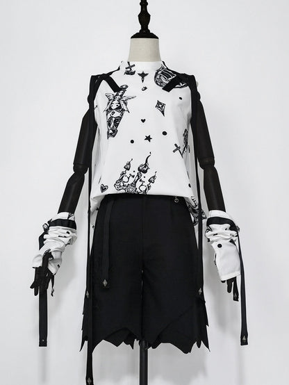 Glimpse Gossip Candlestick and Potion Bottle Print Sleeveless Top