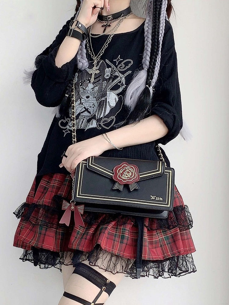 Fold-over Flap Letter from Rose Shoulder Bag