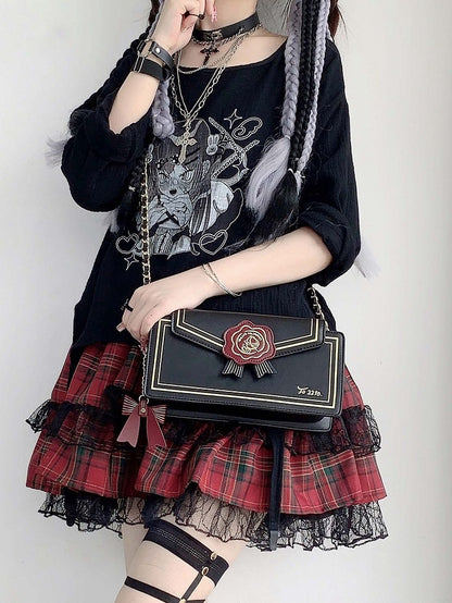 Fold-over Flap Letter from Rose Shoulder Bag