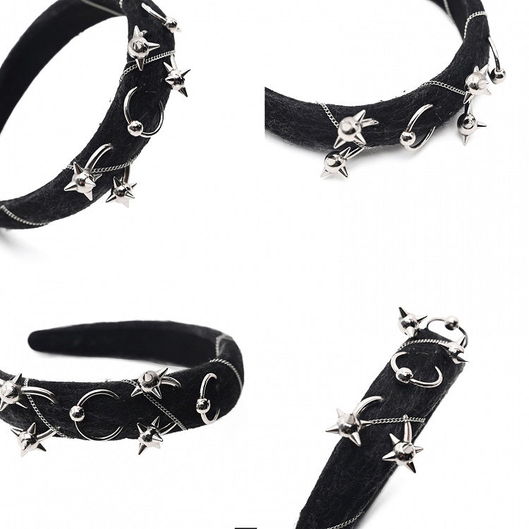 Punk Heavy Metal Chain Design Black KC