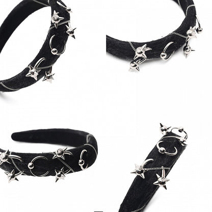 Punk Heavy Metal Chain Design Black KC