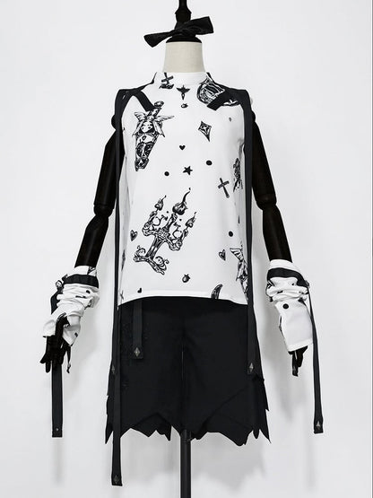 Glimpse Gossip Candlestick and Potion Bottle Print Sleeveless Top