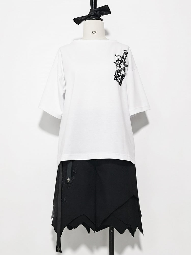 Glimpse Gossip Potion Bottle Embroidery Round Neck T-shirt