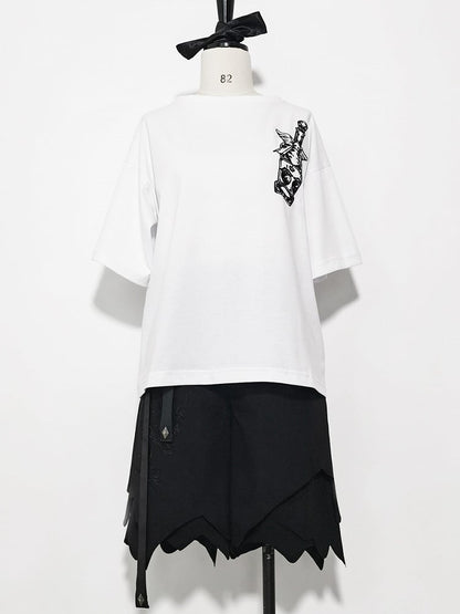 Glimpse Gossip Potion Bottle Embroidery Round Neck T-shirt