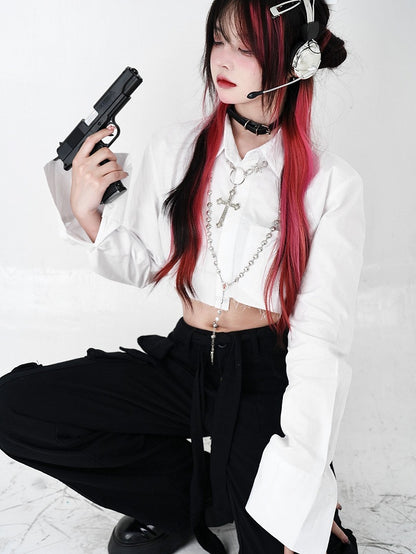 Black Low Waist Cargo Pants