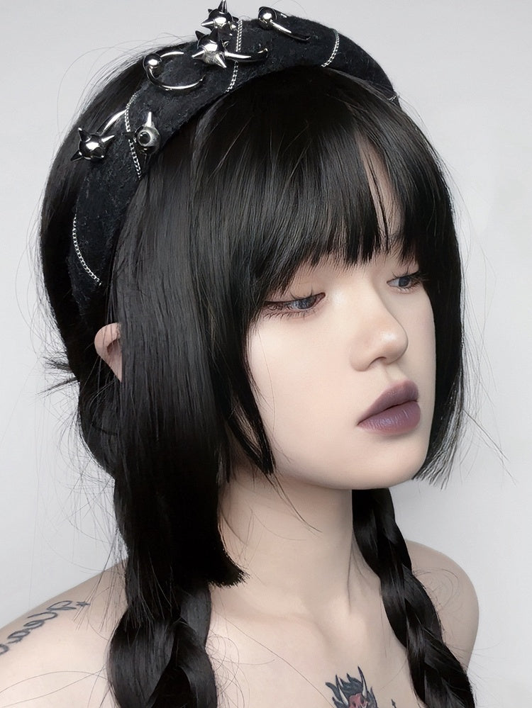 Punk Heavy Metal Chain Design Black KC