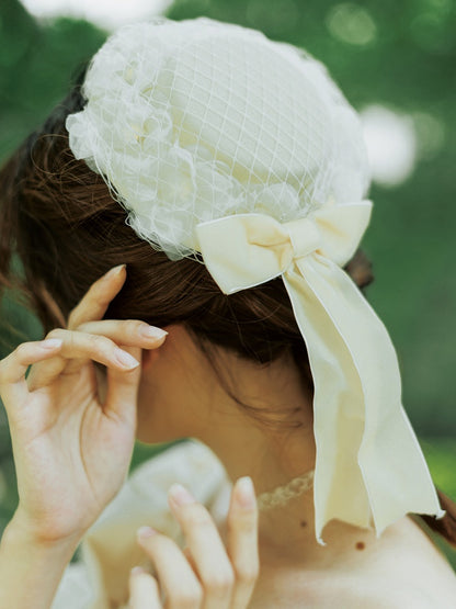 6 Color Options Handmade Floral Design Veil Mini Hat