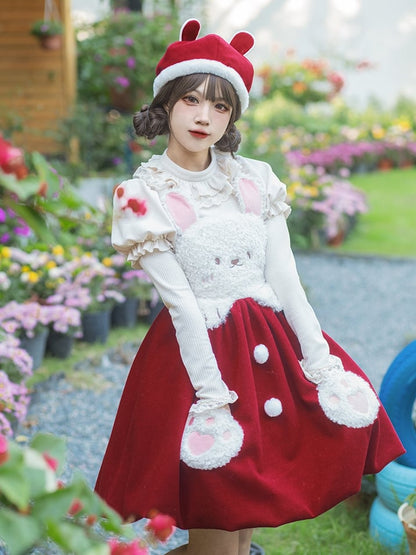 Clearance-Size S for Bust 90CM Souffle White Ruffle Trim Round Neck Autumn Knitted Top