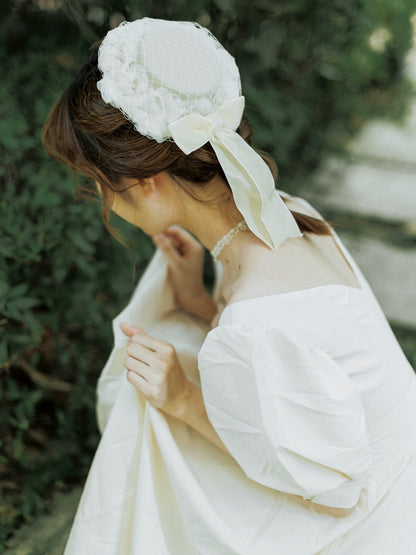 6 Color Options Handmade Floral Design Veil Mini Hat