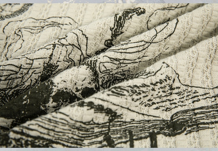 Punk Skull Print Light Green Knitted Tank Top