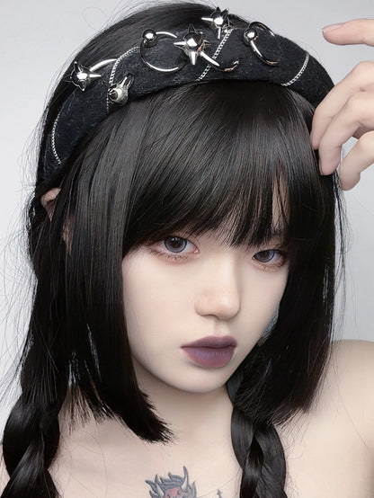 Punk Heavy Metal Chain Design Black KC