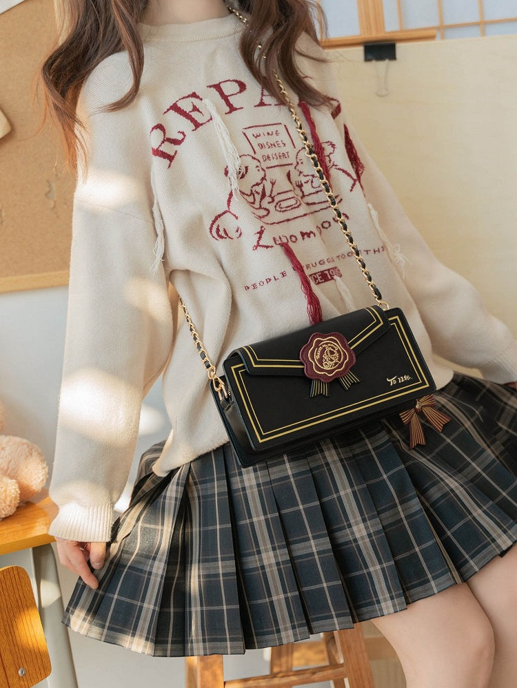 Fold-over Flap Letter from Rose Shoulder Bag