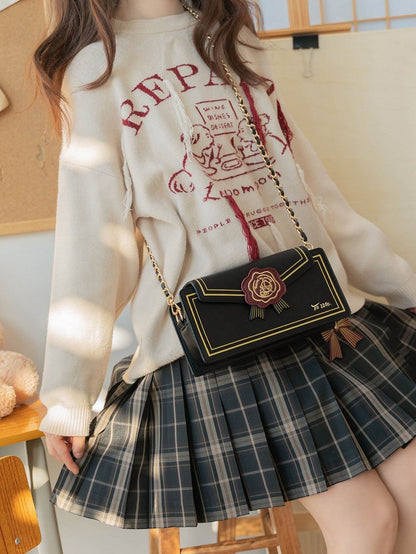 Fold-over Flap Letter from Rose Shoulder Bag