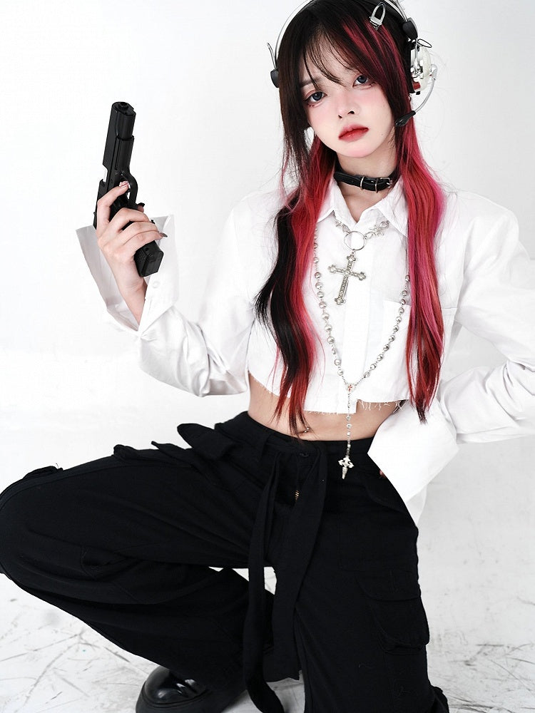 Black Low Waist Cargo Pants