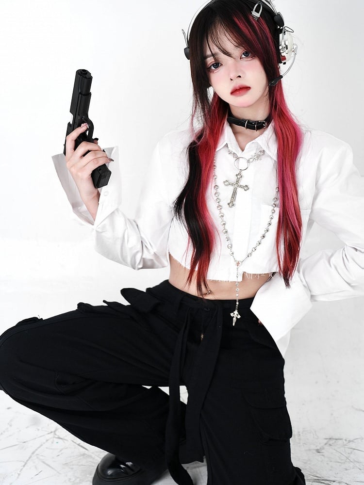 Black Low Waist Cargo Pants