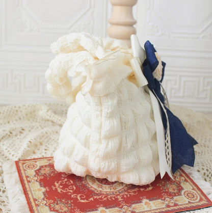 Milk White Rose Bowknot Decoration Hand Bag