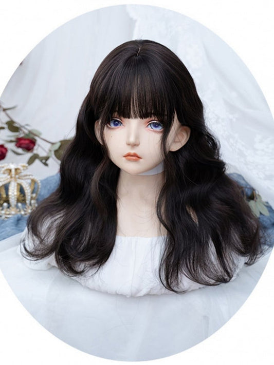 Clearance-Brown Long Wavy Synthetic Wig