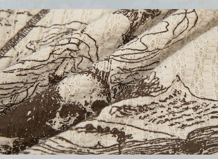 Punk Skull Print Light Brown Knitted Tank Top