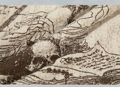 Punk Skull Print Light Brown Knitted Tank Top